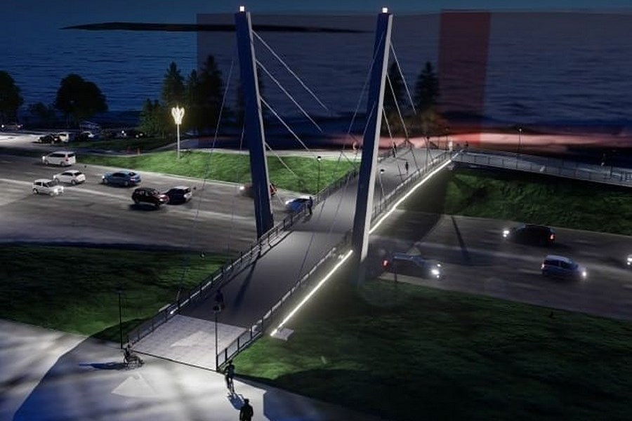 Новый алюминиевый мост Красноярска